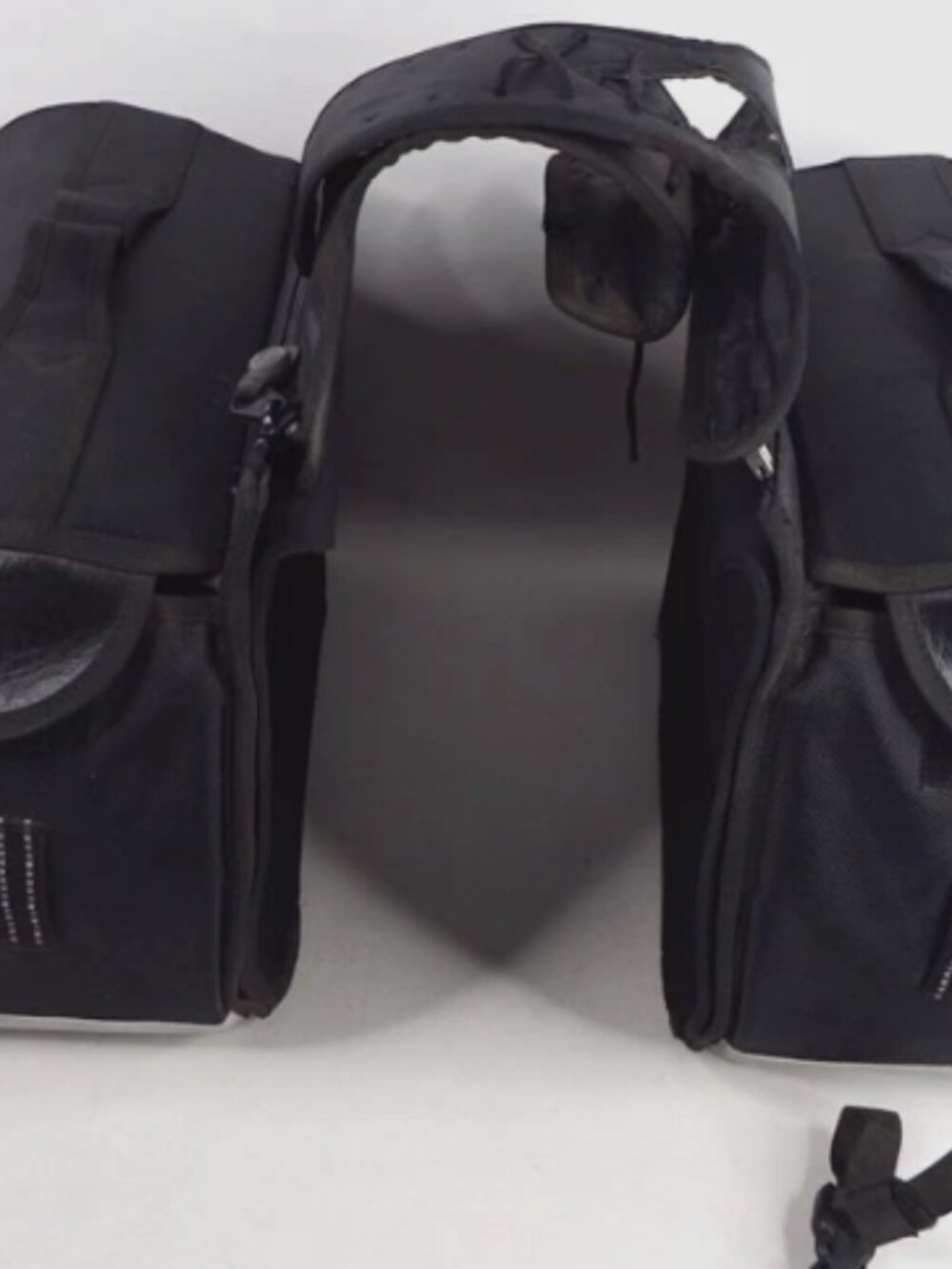 TourMaster Leather Motorcycle Flap closures zippered compartments Saddle Bags